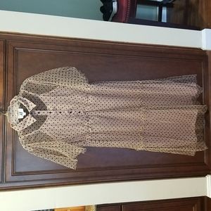 Dotted Darling Mini Dress Blush Pink Black Sz 12 Vintage Inspire Retro MISS BELT